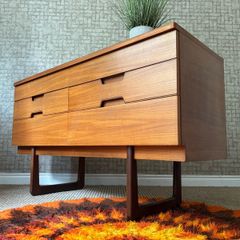 Vintage Retro Mid Century Teak Compact Sideboard by Uniflex