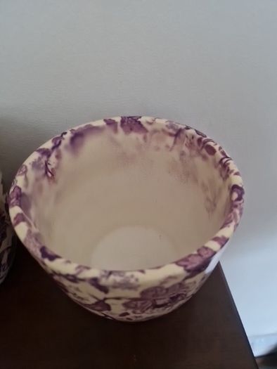 blue / white plantpots