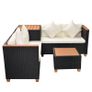 4 Piece Garden Lounge Set with Cushions Poly Rattan Black Image 6