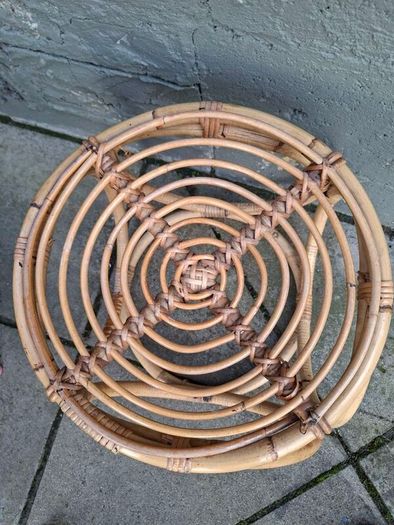 Vintage Rattan/Bamboo stool/side Table