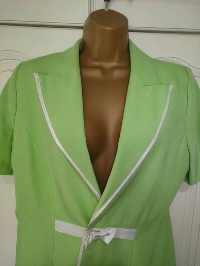 French lime green blazer  with white bow size M/L Postage included