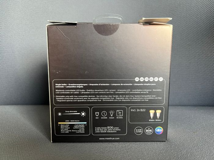 Philips Hue Bridge and 2 White Bulbs, New