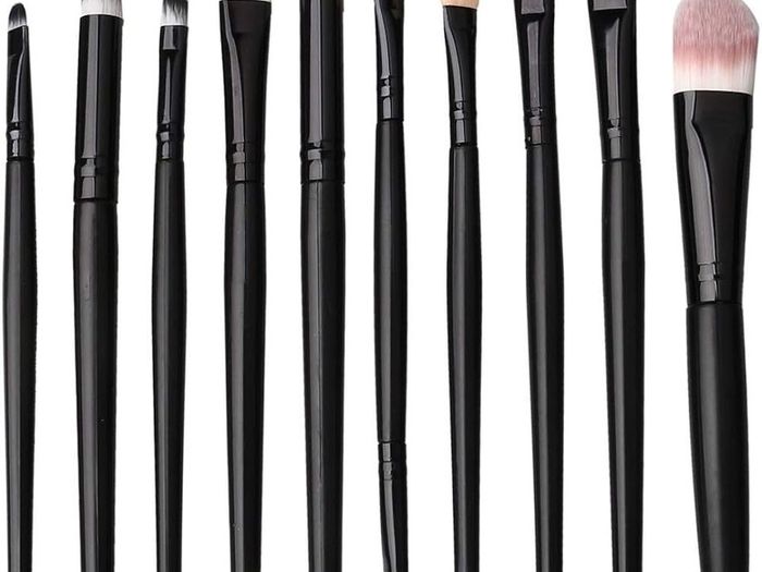 Make up Brush Set 20 PCs Professional Face Eyeliner for Foundation Blush Concealer Eyeshadow with Travel Black