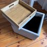 Gray Footstool and Tea Tray Image 2
