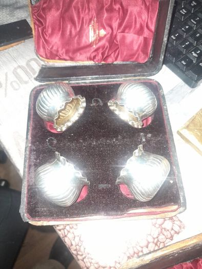 4 Beautiful Antique Silver plated Cellers Brooks and Son Gold Smiths to the Queen,