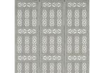 Hand carved 3-Panel Room Divider Grey 120x165 cm Solid Mango Wood
