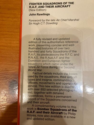 War book: 'Fighter Squadrons Of The RAF And Their Aircraft'