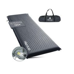 HIKENTURE Single Self-Inflating Sleeping Mat, 10 cm Thick Foam Camping Mattress, Ultra Thick Self-Inflating Air Mattress, Comfortable Sleeping Mat for Outdoor, Tent, Hiking, Travel (Dark Grey C3)