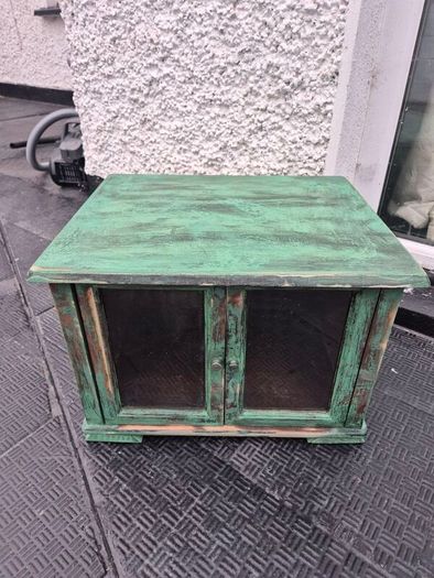 Small Vintage style  2 glass door counter  cabinet