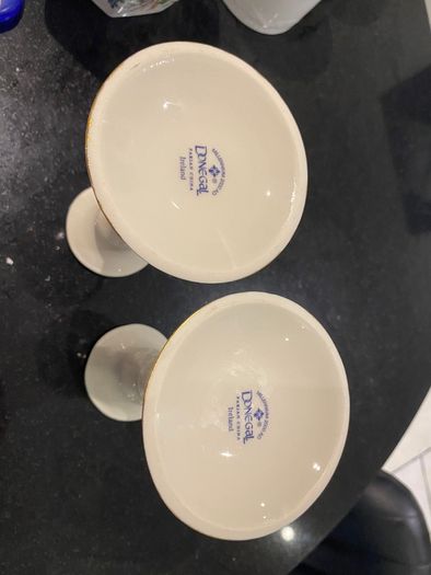 Donegal Parian ware pair of 7 inch  candle holders