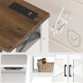 Vintage Console Table, 80 x 35 x 85 cm, White and Walnut Image 3