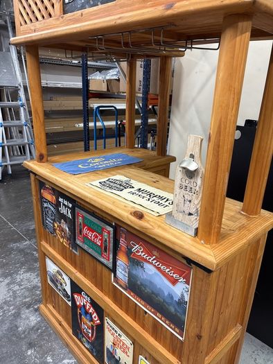 Modern wooden home bar