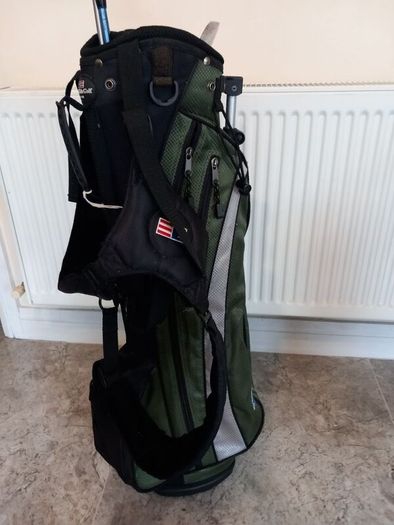 Junior golf clubs and bag with stand