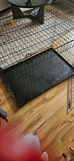 Large metal foldable black dog cage