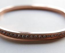 Vintage Gold Plated Sparkly Prong Set Crystal Bangle Bracelet