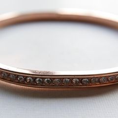Vintage Gold Plated Sparkly Prong Set Crystal Bangle Bracelet