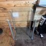 Clear Glass 2 shelf table/stand with wheels Image 2