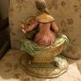 Large statue / figurine of lady/woman sitting on bench Image 2