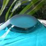 Murano Art Glass Bowl, Aqua/Teal Blue, Vintage Italian Hand Blown, 22cm Image 6