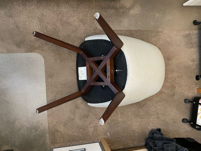 swivel Office chair grey and charcoal colour  sturdy walnut color legs