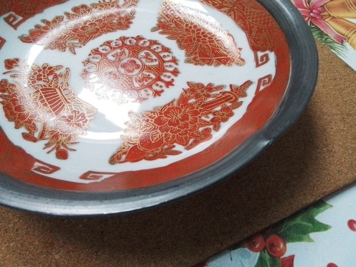 Japanese Acf pewter encassed bowl