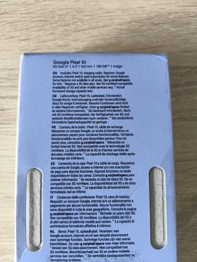 Google Pixel 10 Indigo 128gb - SIM FREE