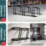 3 Bike Stand Floor or Wall Mounted Bike Rack for Garage Bicycle Parking Rack Cycle Storage Locking Stand, Black Image 3