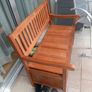 Wooden Garden Bench with Storage Box  Weatherproof 2-Seater for Patio & Garden Image 4