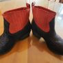 Black and red leather ankle boots size 5 Image 2