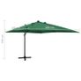 Cantilever Umbrella with Pole and LED Lights Green 300 cm Image 10