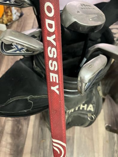golf bag and clubs