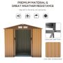 NEW SALE 185H x 213L x 130Wcm Lockable Garden Shed Large Patio Roofed Tool Metal Storage Building Foundation Sheds Box Outdoor Furniture, Yellow Image 7