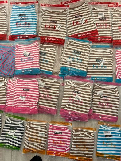 Dog Clothes, Dog Colorful Stripe Pajamas Soft Cotton Jumpsuit Bulldog Onesies Costume for Puppy Small Medium Dogs