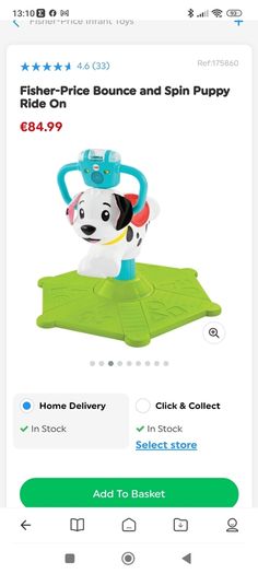 Fisher Price - bounce and spin puppy ride on