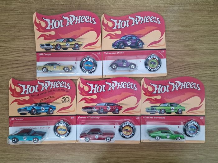 Hot Wheels 50th Anniversary set of 5, new.