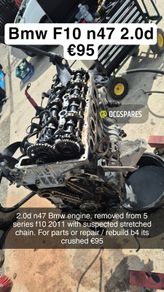 Bmw 2.0d N47 Engine for Parts or Repair f10 @ OCG