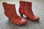 Red heel leather boots