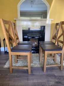 Solid Oak Chairs x 4