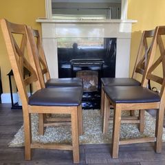 Solid Oak Chairs x 4