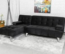 Elegant Velvet Sofa Bed with Chaiselongue 4 COLOURS