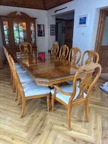 Walnut dining table & matching Cabinet