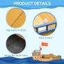 Wooden Sandpit Children Sandbox Pirate Ship Sandboat Outdoor Backyard Playset Play Station (FREE SHIPPING) Image 8