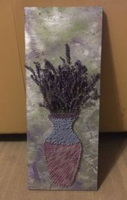 String art vase with lavender
