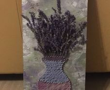 String art vase with lavender