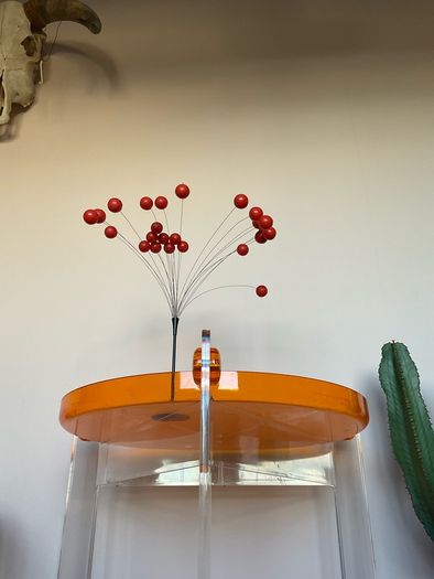 Harvey guzzini bar cart mid century