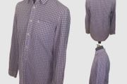 JACK WILLS Purple White Gingham Check Long Sleeve Cotton Shirt M includes postage