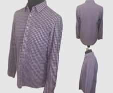 JACK WILLS Purple White Gingham Check Long Sleeve Cotton Shirt M includes postage