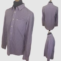 JACK WILLS Purple White Gingham Check Long Sleeve Cotton Shirt M includes postage