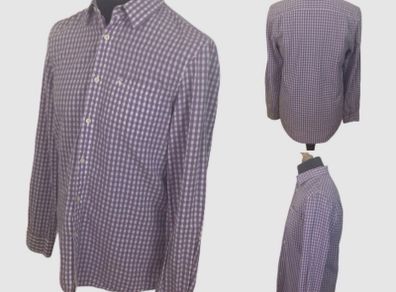 JACK WILLS Purple White Gingham Check Long Sleeve Cotton Shirt M includes postage