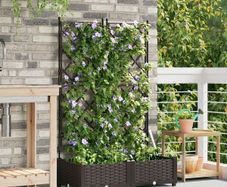 Garden Planter 2 pcs Brown 80 x 40 x 125.5 cm Steel